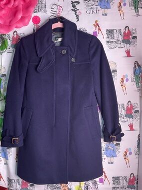 J. Crew Navy Blue Wool-Blend Kids' Peacoat
